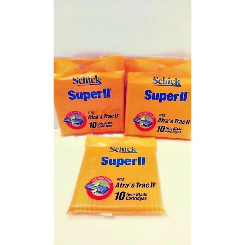 SCHICK SUPER 2 REFILLS FITS ATRA AND TRAC 2 (30 TOTAL COUNT)